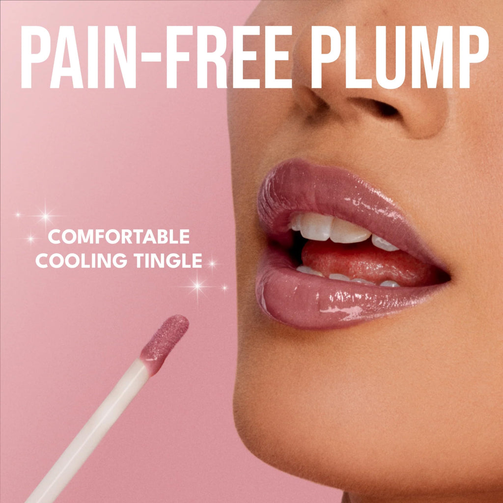 Buxom Full-On Plumping Lip Polish Sarina Nude Brown with Diamond Sparkle – Vegan Lip Gloss with Peptides & Vitamin E