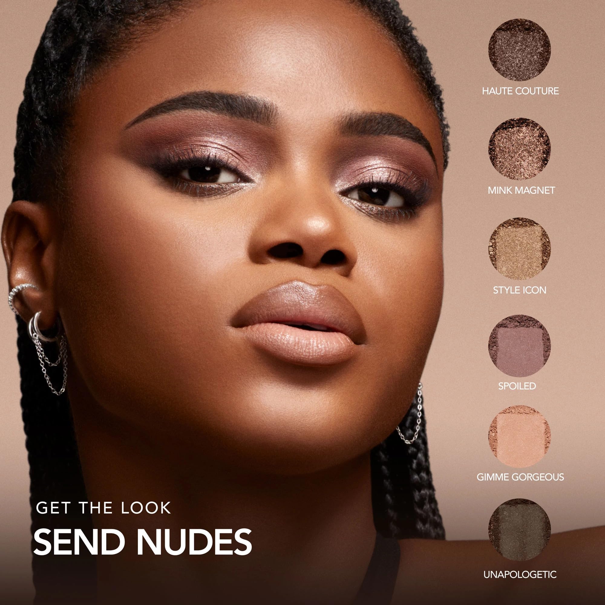BUXOM Iconic Nudes Eyeshadow Palette – Long-Lasting Primer-Infused Shades