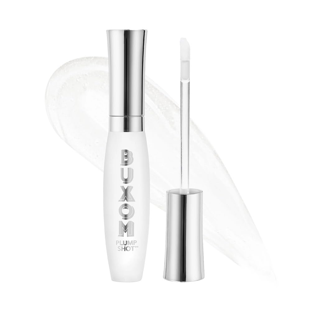 Buxom Plump Shot Lip Serum – Clear Filler Gloss with Shimmer Chrome Tints | 24% Plump