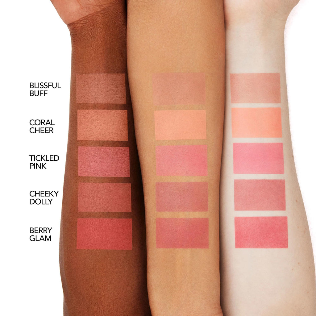 BUXOM Plump Shot Peptide Plumping Blush Tickled Pink – Cream-to-Powder, Buildable Color