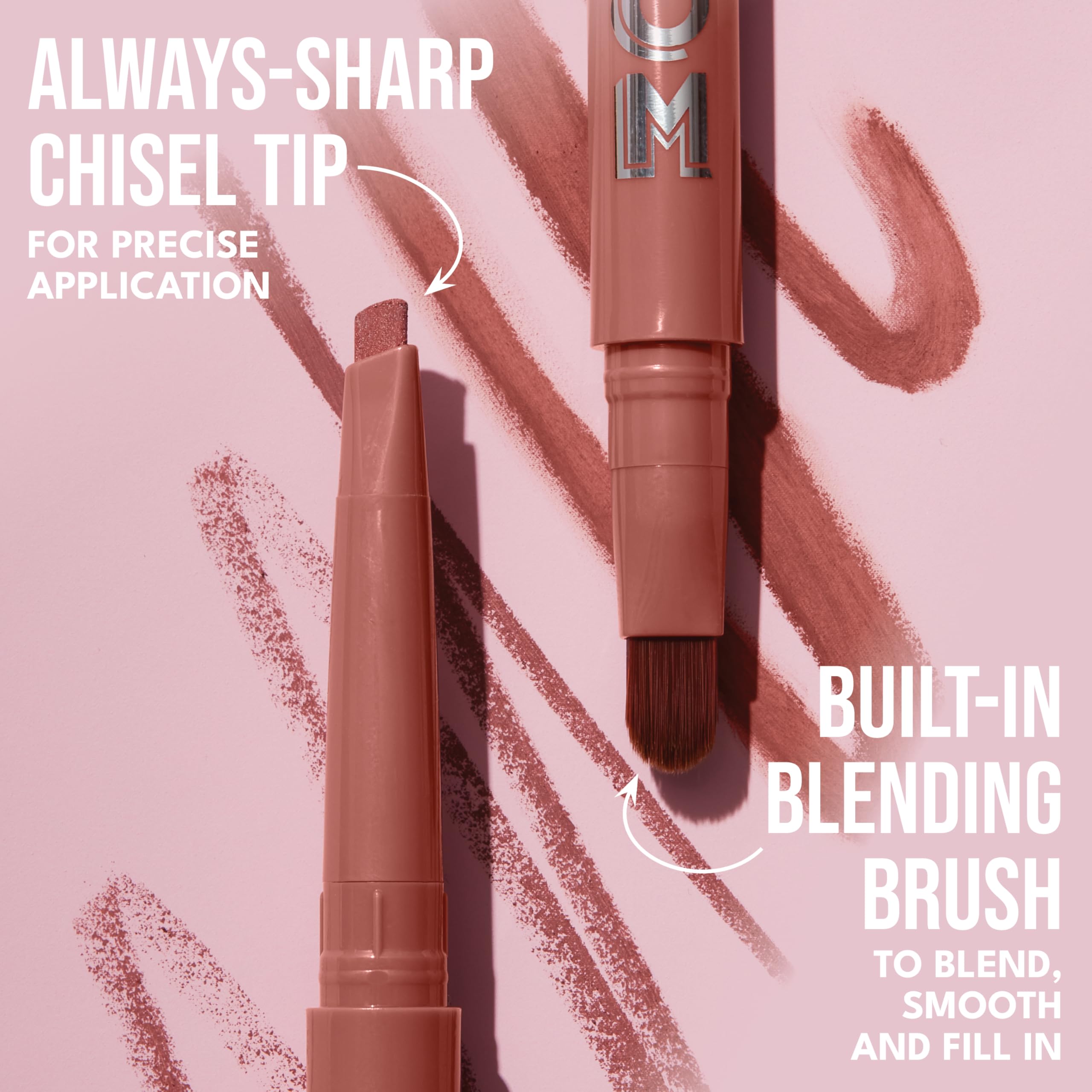 Buxom Power Line Plumping Lip Liner - Dolly Light | Waterproof Matte Lip Liner with Built-In Brush