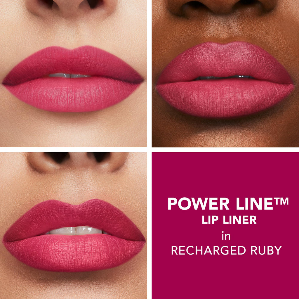 BUXOM Power Line Plumping Lip Liner – Recharged Ruby | Waterproof Matte, 8h Wear