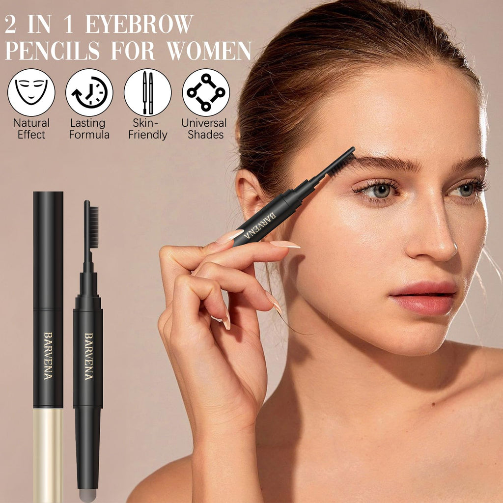 BuyiHoen Eyebrow Lifting Wax Sticks with Brow Brush – 2-in-1 Eyebrow Pencil for Natural Definition (Medium Brown)