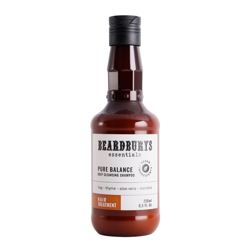 Beardburys Essentials Pure Balance Anti-Dandruff Shampoo – Thyme & Mint, Exfoliating, Vegan, 250 ml