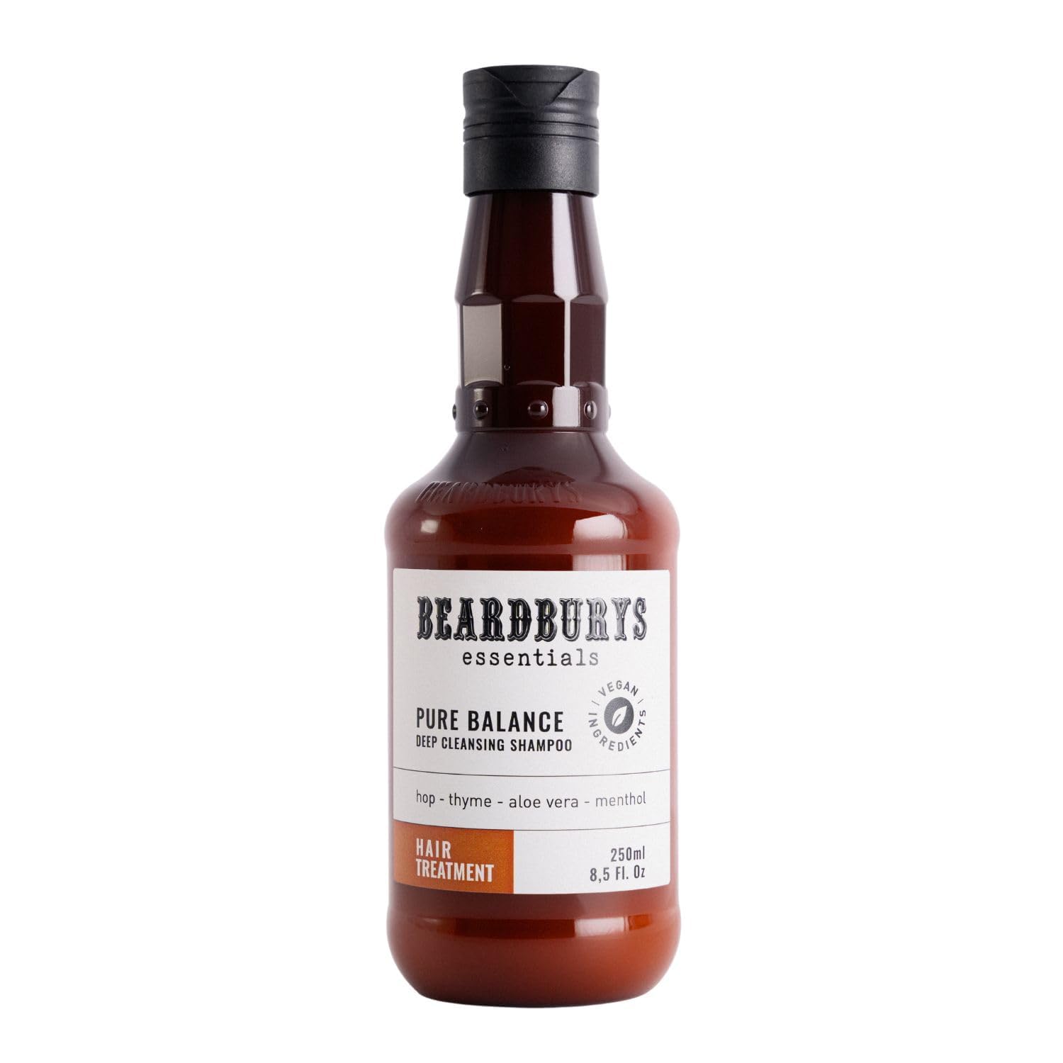 Beardburys Essentials Pure Balance Anti-Dandruff Shampoo – Thyme & Mint, Exfoliating, Vegan, 250 ml