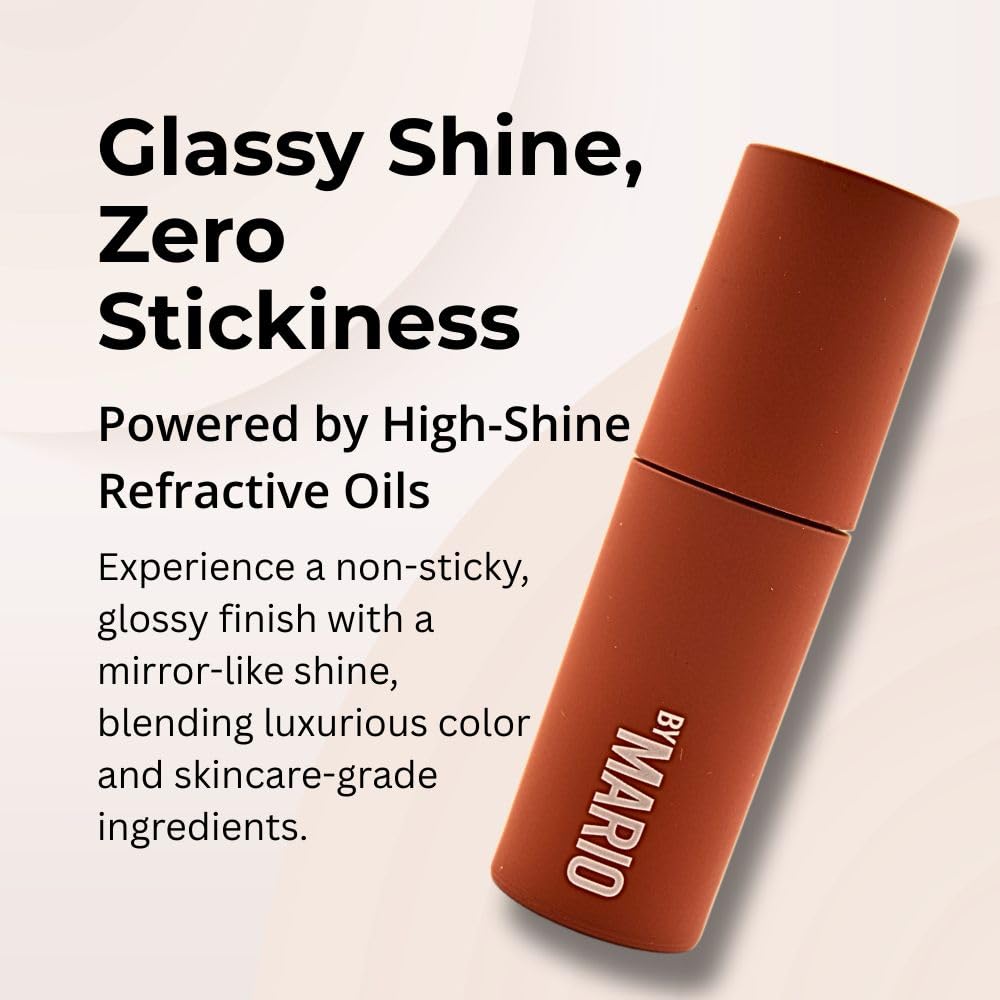 BY MARIO MoistureGlow Plumping Lip Color – Hydrating, Non-Sticky Lip Color with Angled Wand