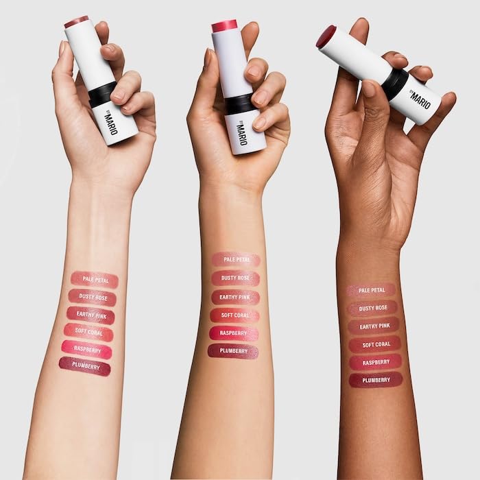 BY MARIO Soft Pop Blush Stick Raspberry – Dual-Ended, Buildable Color (0.02 fl oz each) Pack of 15