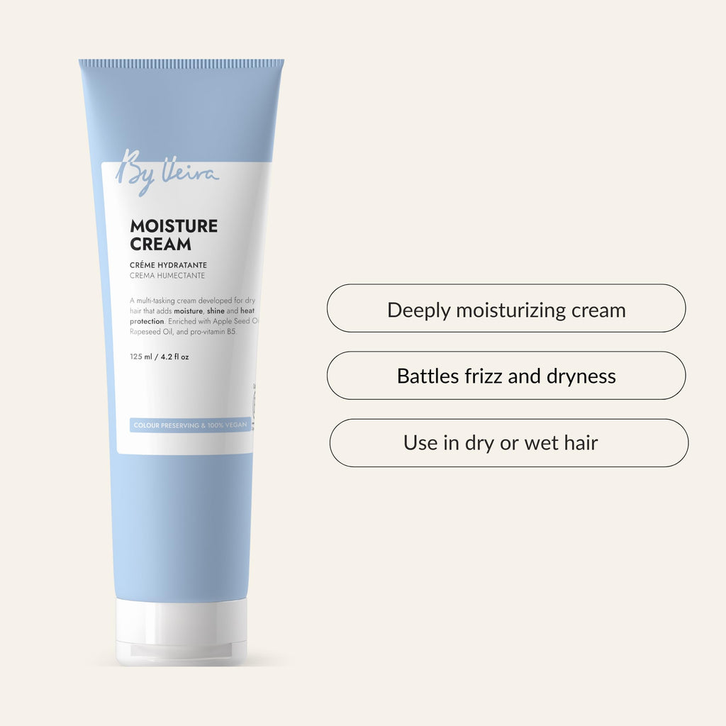 By Veira Moisture Cream 4.2 oz – Vegan, Colour-Preserving for Dry & Frizzy Hair