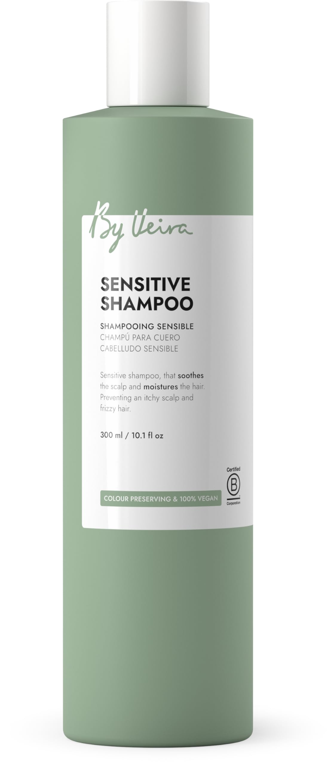 By Veira Sensitive Shampoo – Soothes Itchy Scalp, Moisturizes Frizz, Colour-Preserving, 100% Vegan