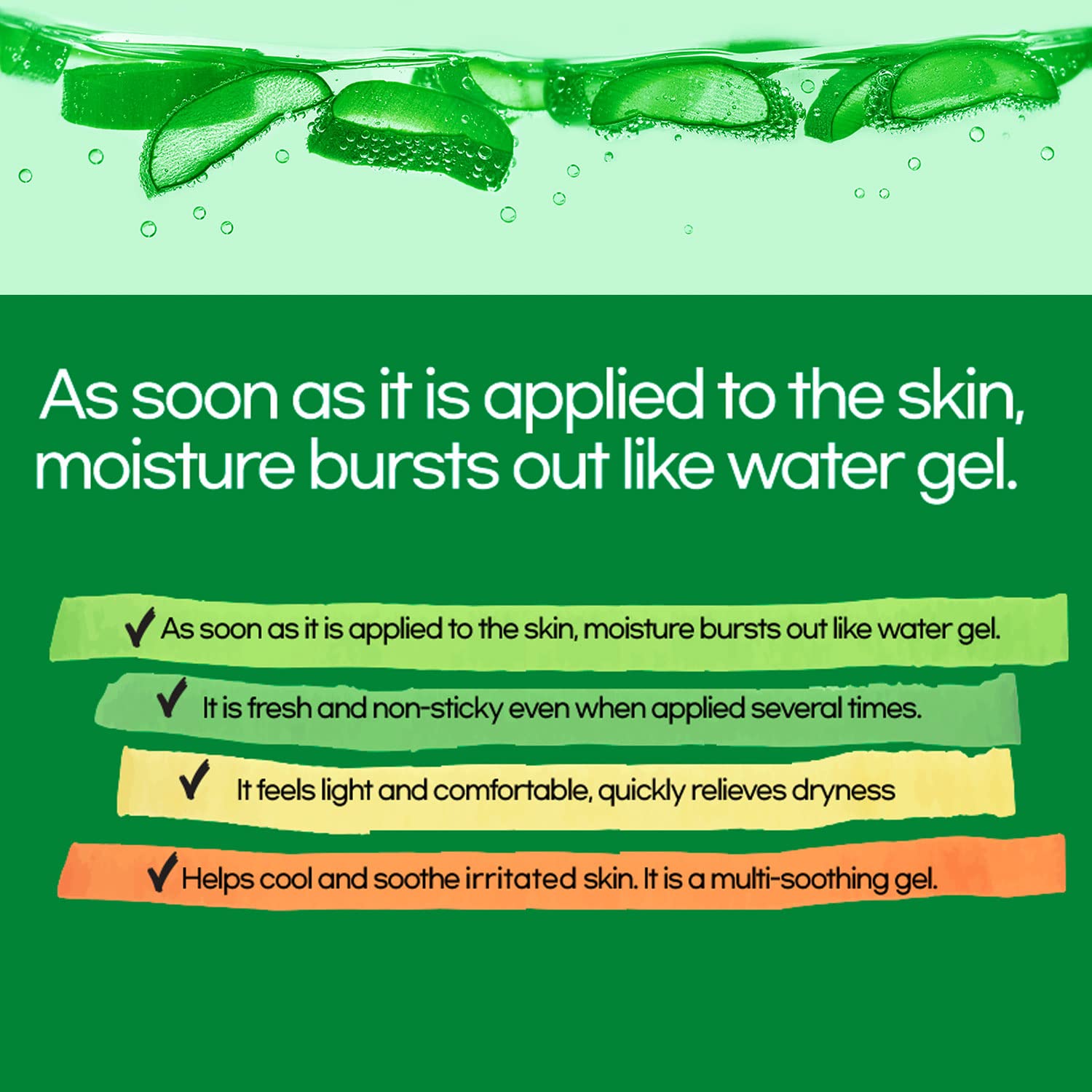 by.H Organic Aloe Vera Gel Bulk – 90 PCS (3 x 30) for Skin & Hair, Non-Greasy Moisturizer, Made in Korea