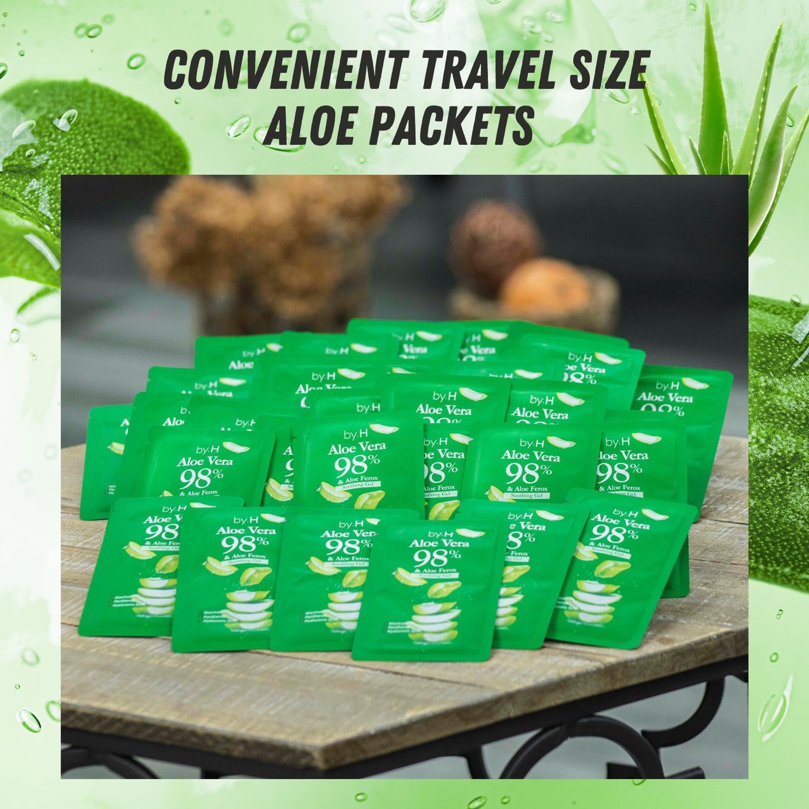by.H Organic Aloe Vera Gel Bulk – 90 PCS (3 x 30) for Skin & Hair, Non-Greasy Moisturizer, Made in Korea