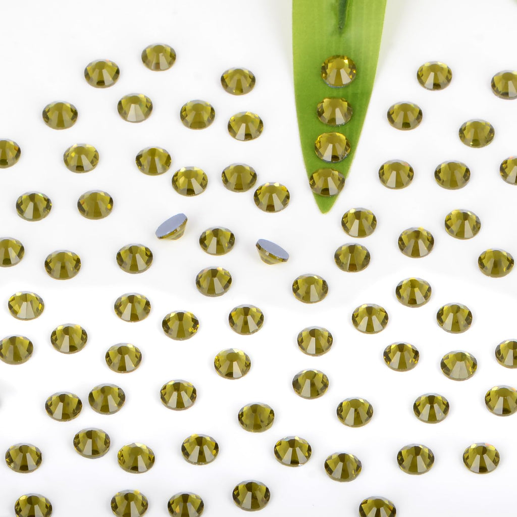 Bymitel Hotfix Olivine Crystal Rhinestones 3.8mm SS16 (2880 pcs) for DIY Jewelry & Crafts