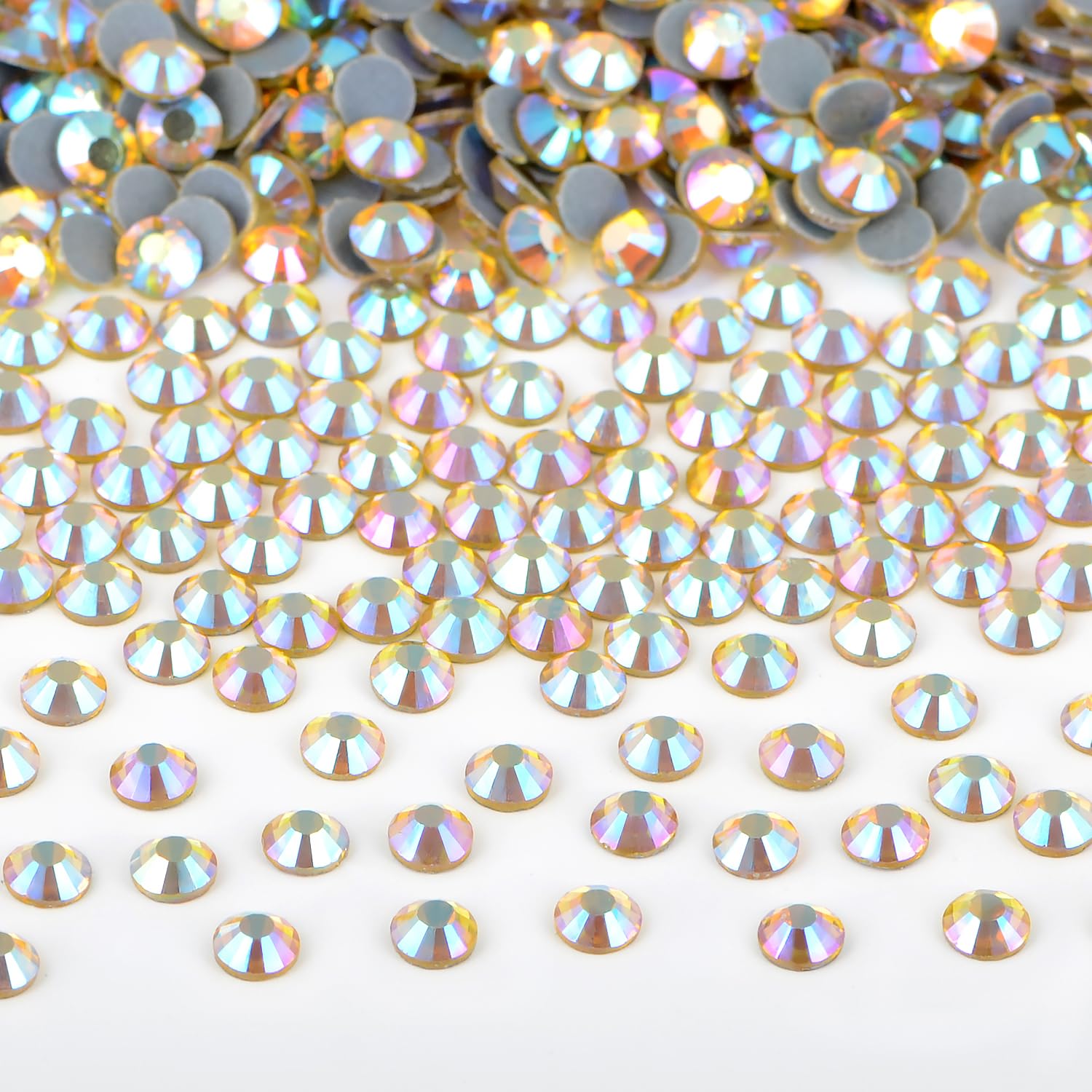 Bymitel Hotfix Citrine AB Rhinestones 2.8mm SS10 – 2880pcs | Iron-On DIY Jewelry & Craft Gems