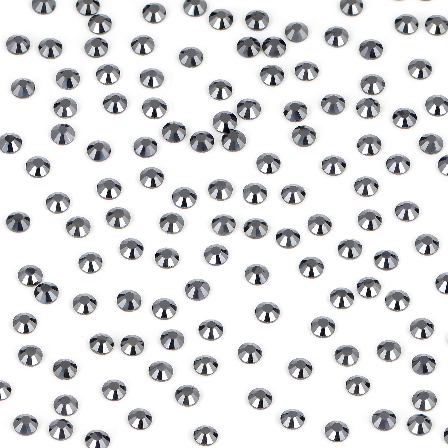 Bymitel Hotfix Crystal Rhinestones 4.8mm SS20 Jet Hematite – 1440pcs Iron-On for DIY Jewelry