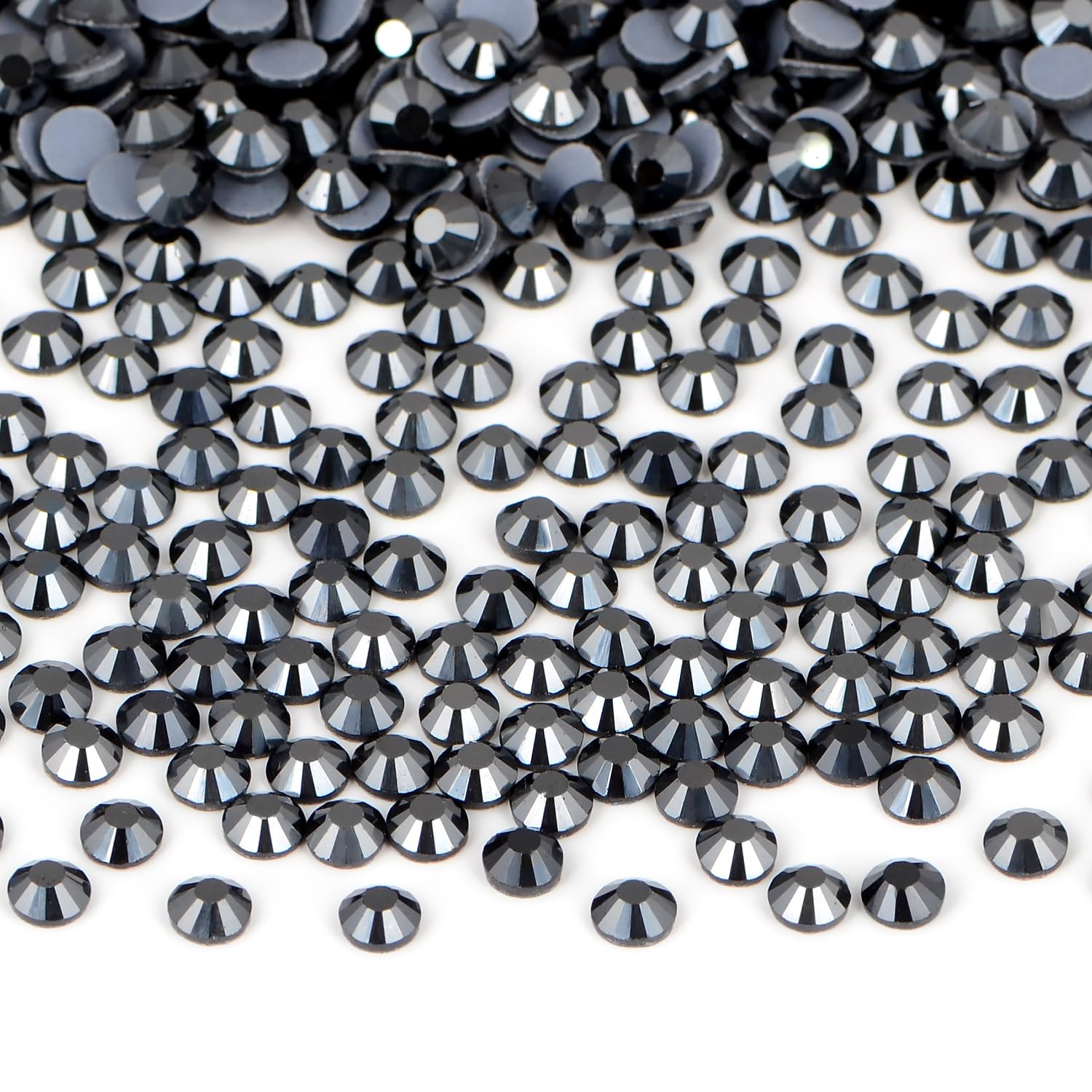 Bymitel Hotfix Crystal Rhinestones 4.8mm SS20 Jet Hematite – 1440pcs Iron-On for DIY Jewelry