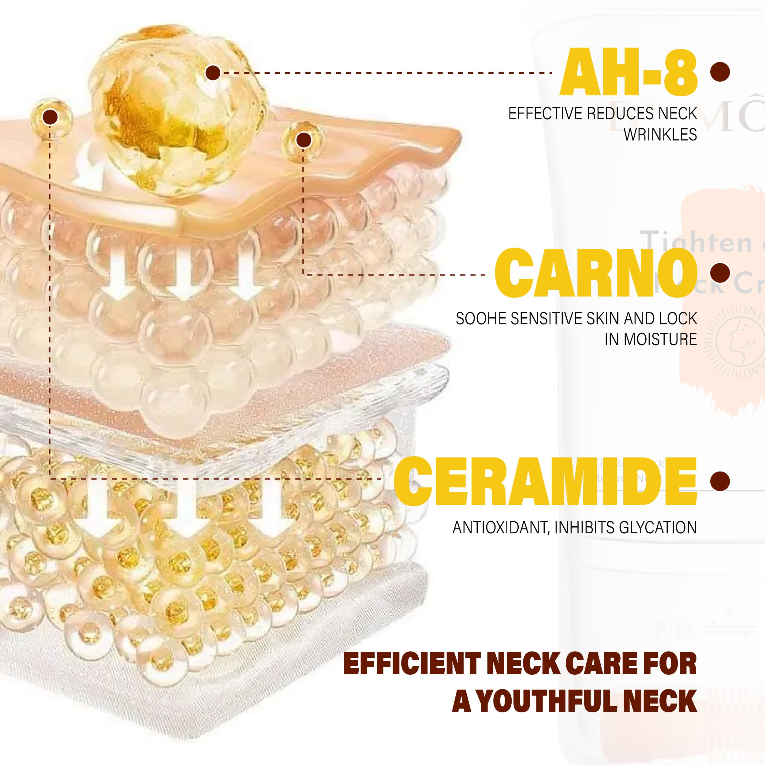 BYMOLIA Neck Firming Cream with Roller – Anti-Aging Neck & Chest, Collagen + Hyaluronic Acid