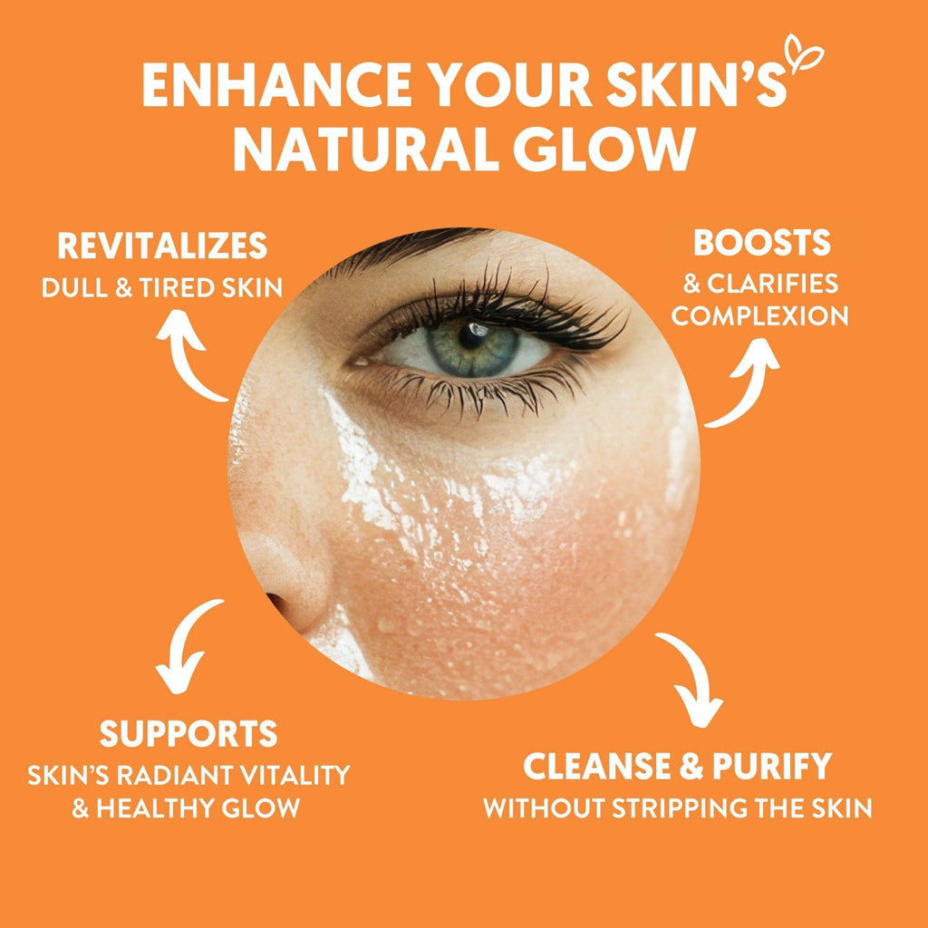 By Nature Vitamin C + Turmeric Gel Cleanser with Hyaluronic Acid – Brightening & Hydrating Face Wash for Oily & Acne-Prone Skin (7oz)