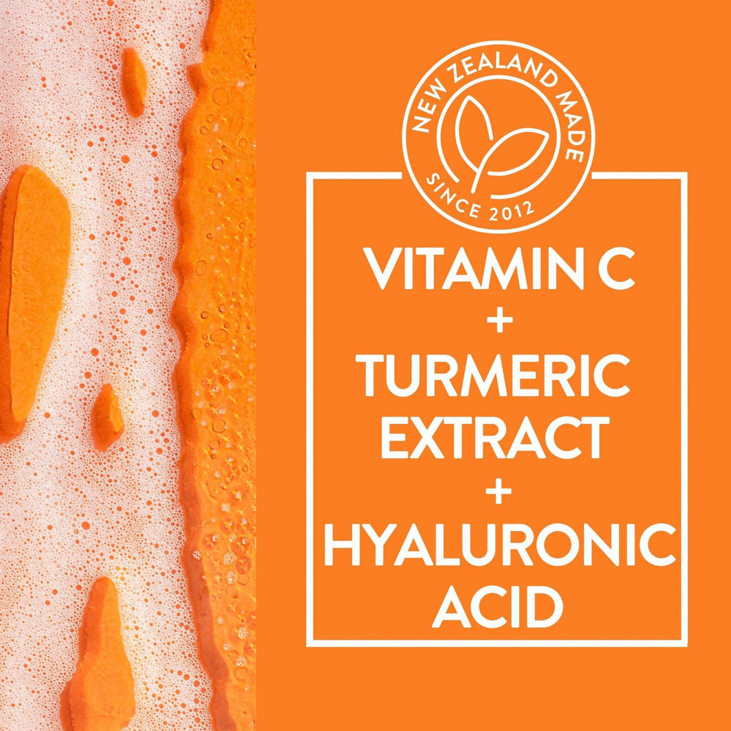 By Nature Vitamin C + Turmeric Gel Cleanser with Hyaluronic Acid – Brightening & Hydrating Face Wash for Oily & Acne-Prone Skin (7oz)