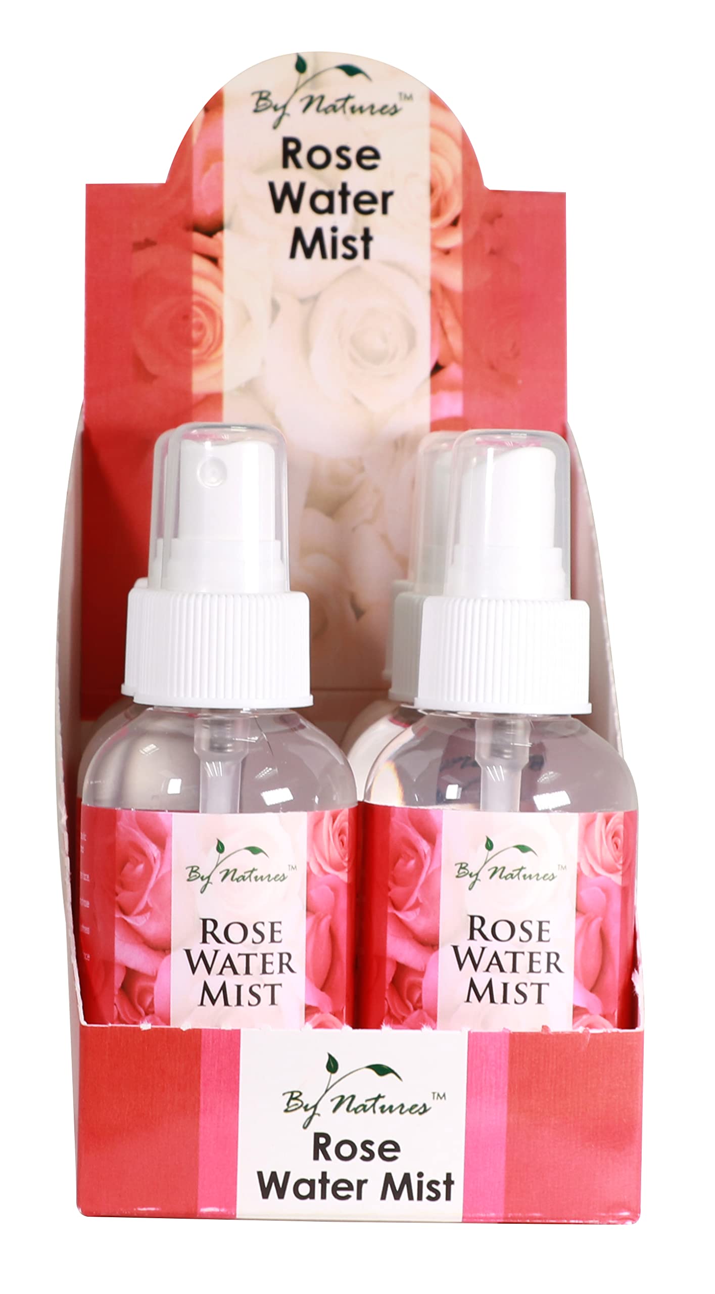 By Natures Rose Water Mist Travel Size 3.4 oz (Pack of 3)