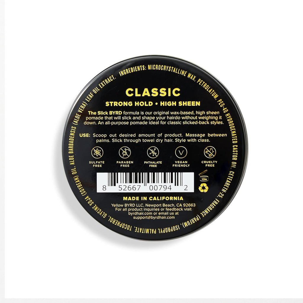 BYRD Hairdo Classic Pomade 2-Pack: Strong Hold, High Shine, Plus Salty Coconut Car Air Freshener | 3.35 oz Each