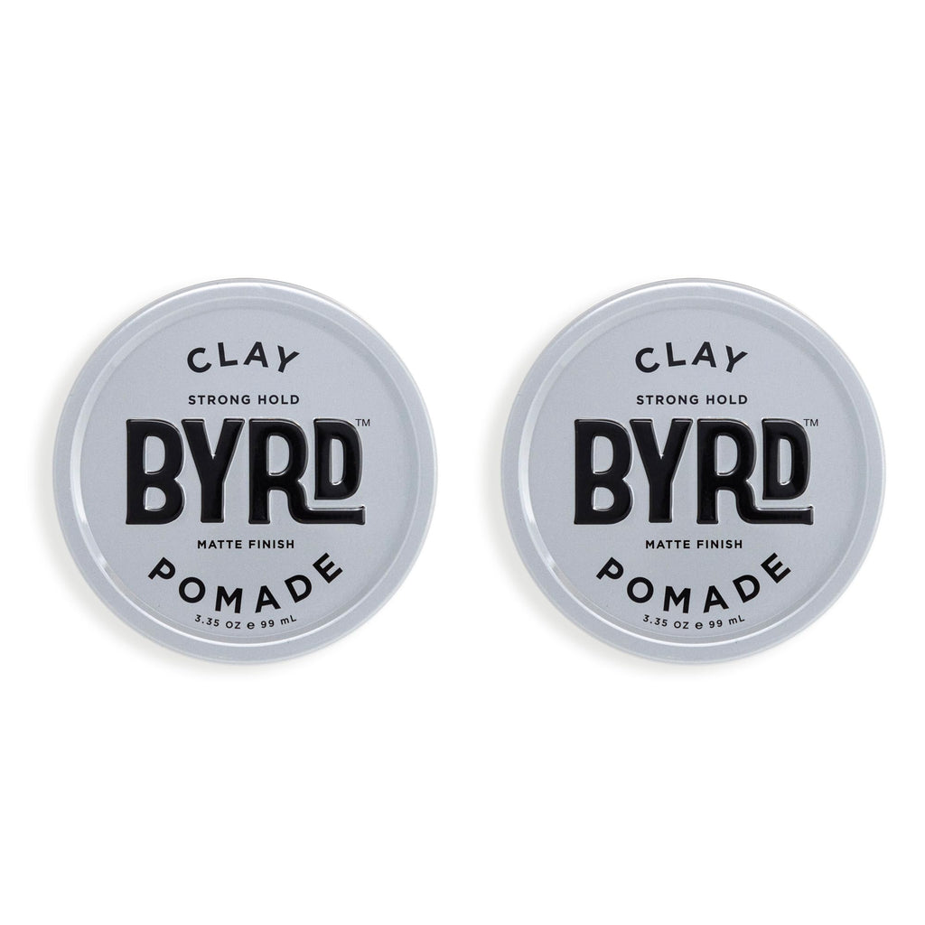 BYRD Hair Clay Pomade 2-Pack - Strong Hold, Ultra Matte Finish, Volume & Sculpt