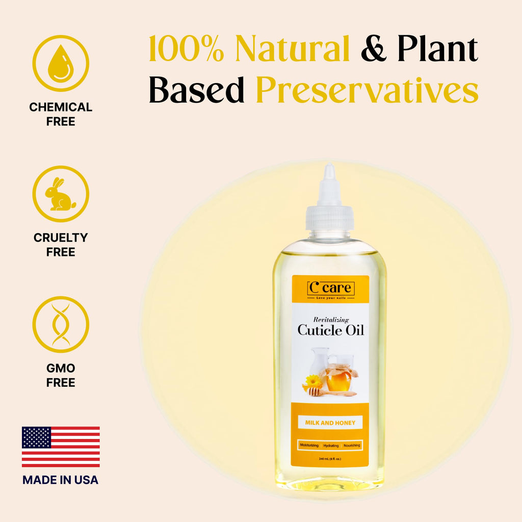 C CARE Milk & Honey Cuticle Oil for Nails – Overnight Repair & Hydration (8 oz)