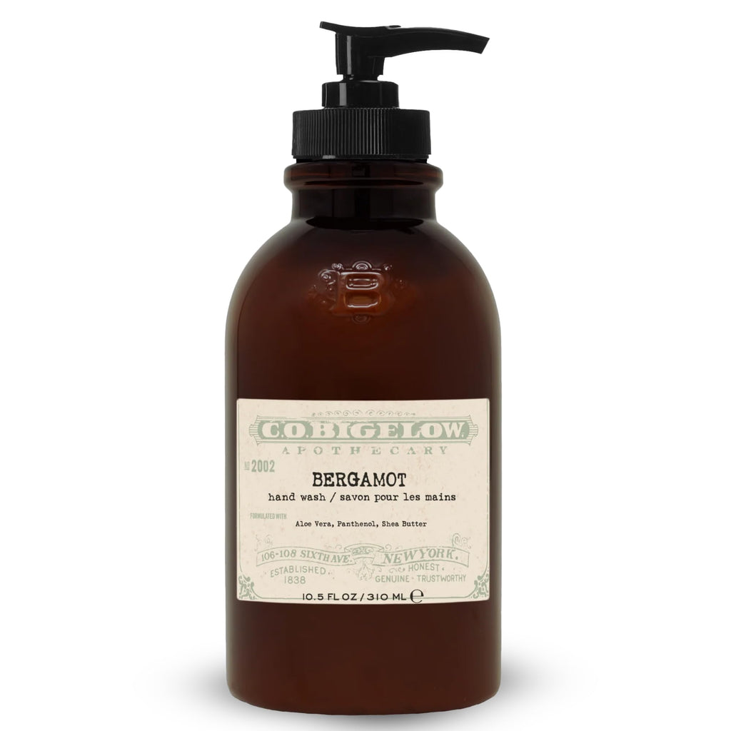 C.O. Bigelow Bergamot Hand Wash – Moisturizing Liquid Soap with Shea Butter & Aloe, 10.5 Fl Oz
