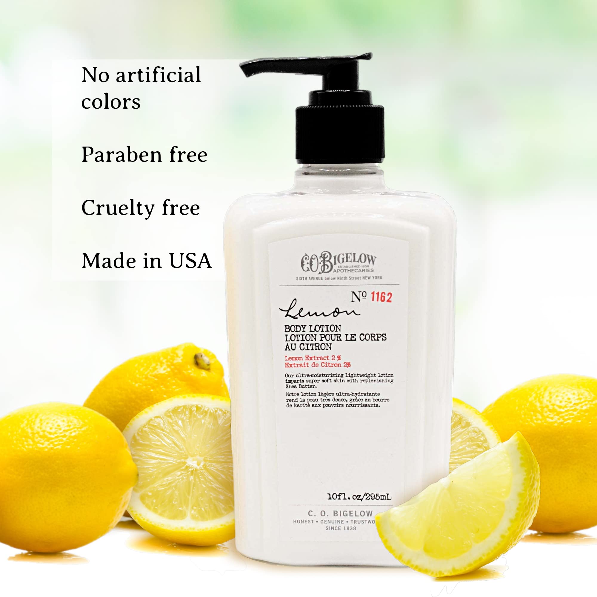 C.O. Bigelow Lemon Body Lotion – Moisturizing Lotion for Dry Skin with Shea Butter & Lemon Extract, 10 fl oz