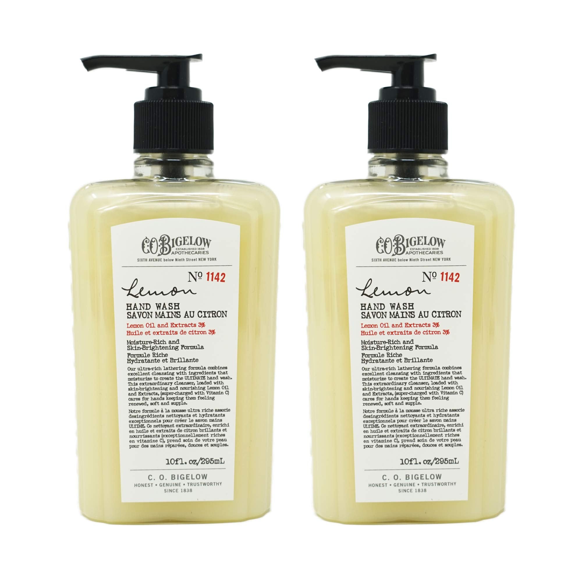 C. O. Bigelow Lemon Hand Wash – Pack of 2 | Lemon Extract & Aloe Vera | 10 Fl Oz
