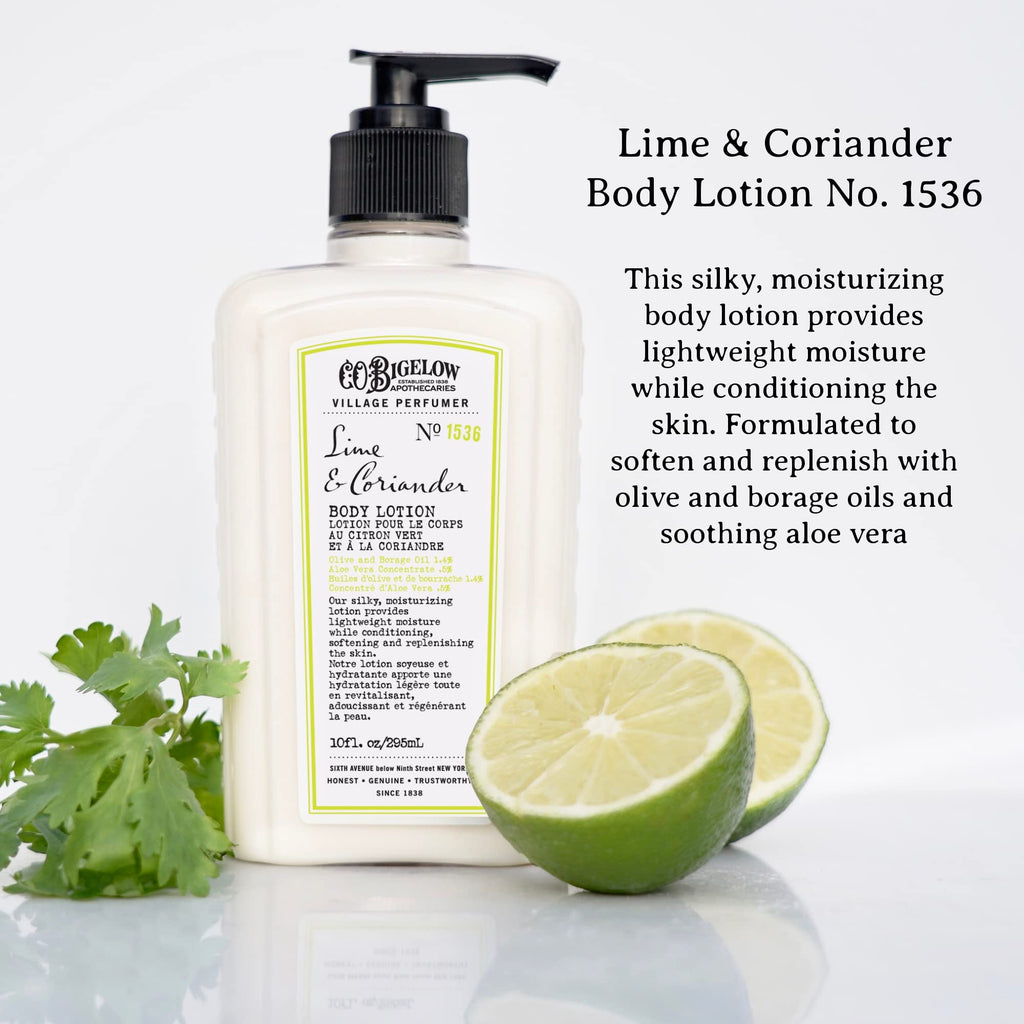 C.O. Bigelow Lime Coriander Apothecary Duo – Hand Wash & Body Lotion Gift Set, 10 oz Each