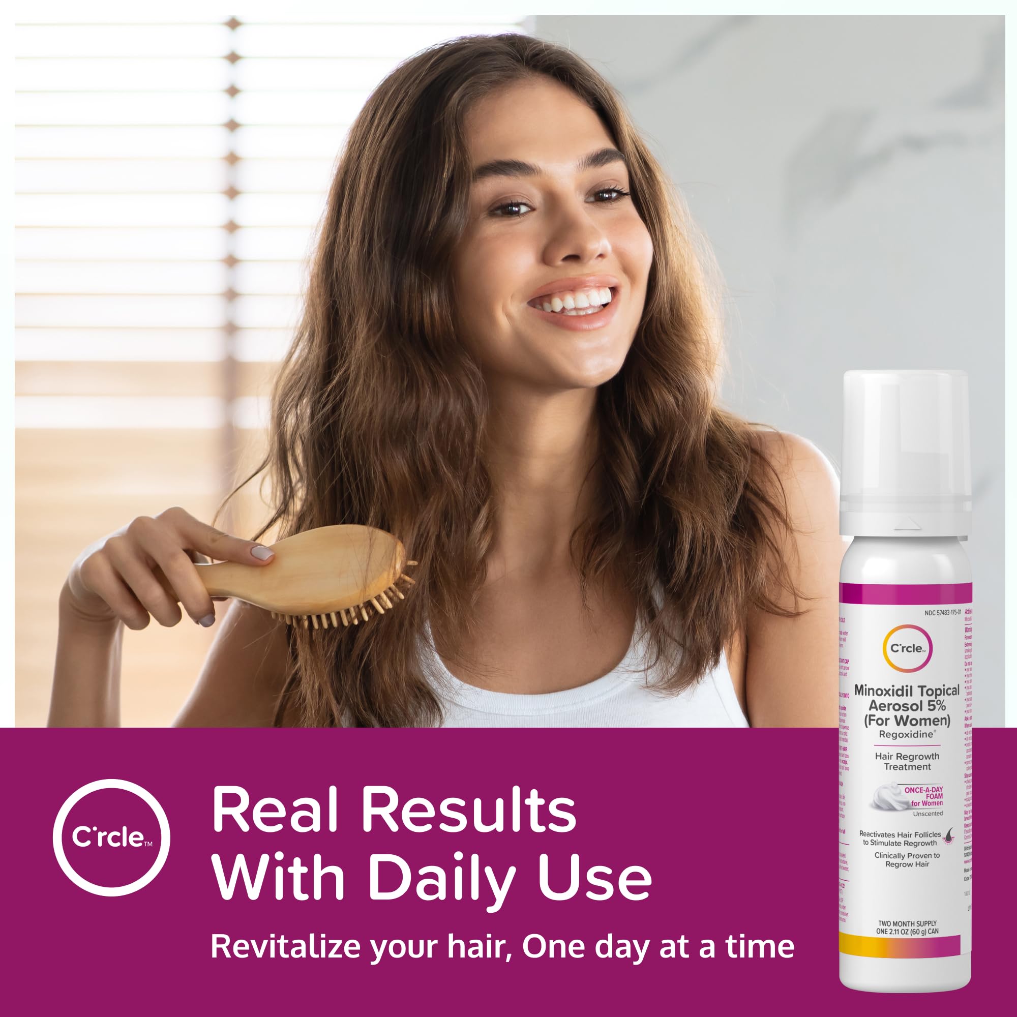 C'rcle 5% Minoxidil Foam for Women — Eight-Month Crown Hair Regrowth