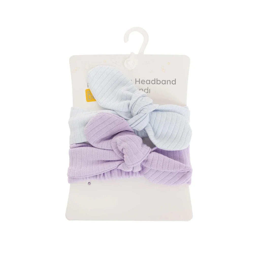 HelloBaby 2 Pack Tie-Fastening Bow Baby Headbands (One Size)