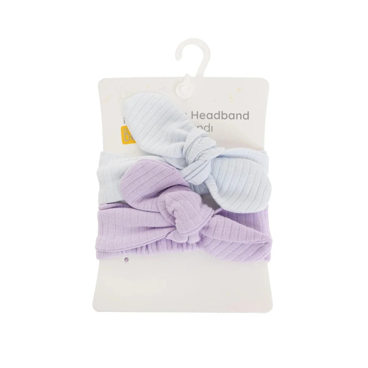 HelloBaby 2 Pack Tie-Fastening Bow Baby Headbands (One Size)