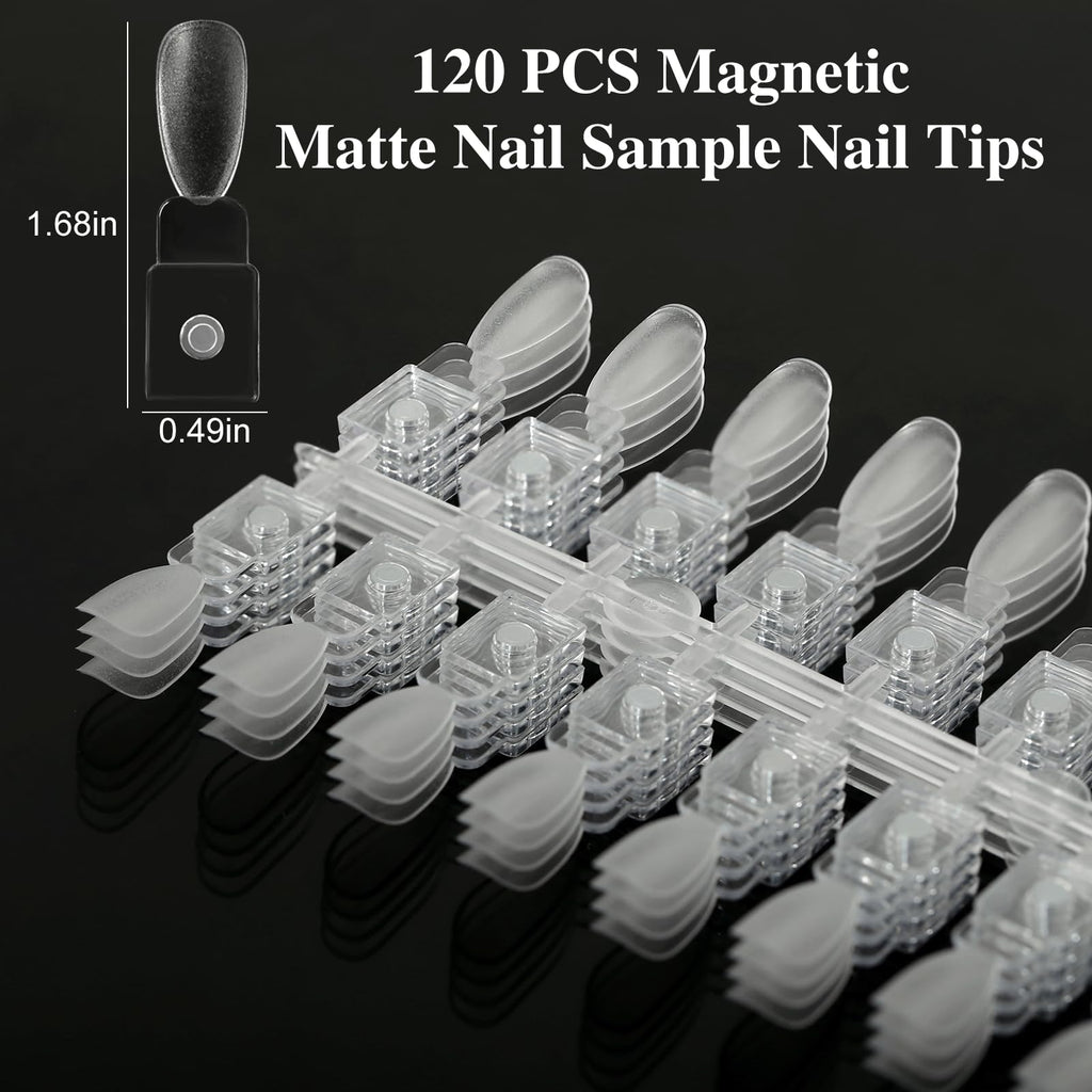 C12rtive 120PCS Magnetic Nail Color Display Tips – Premium Acrylic Tips for Gel & Regular Polish