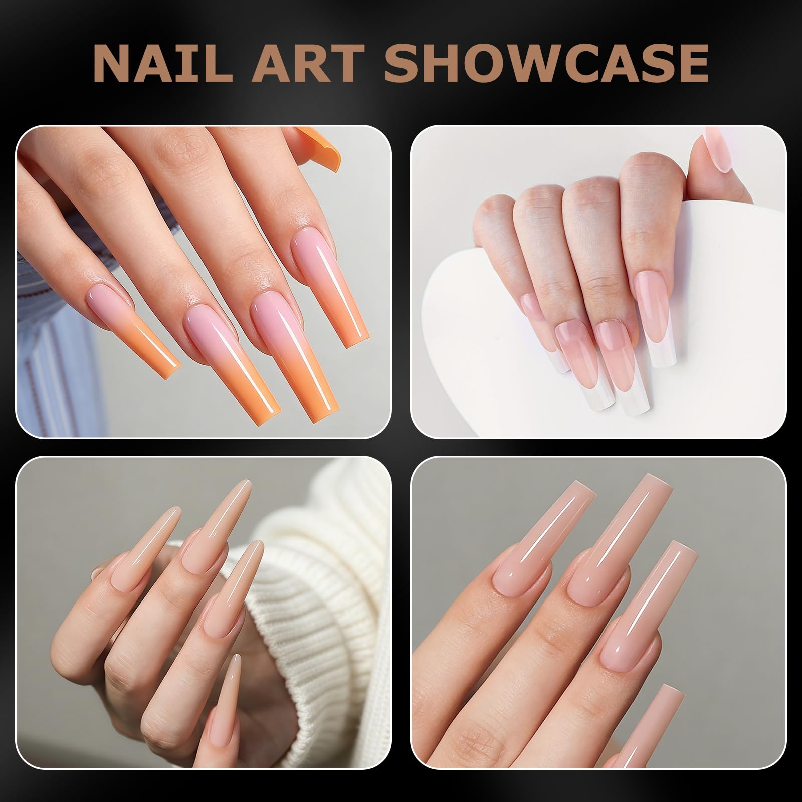 C12rtive Sandwich Nails Dual Forms – 280Pcs Reusable Nail Extension Forms