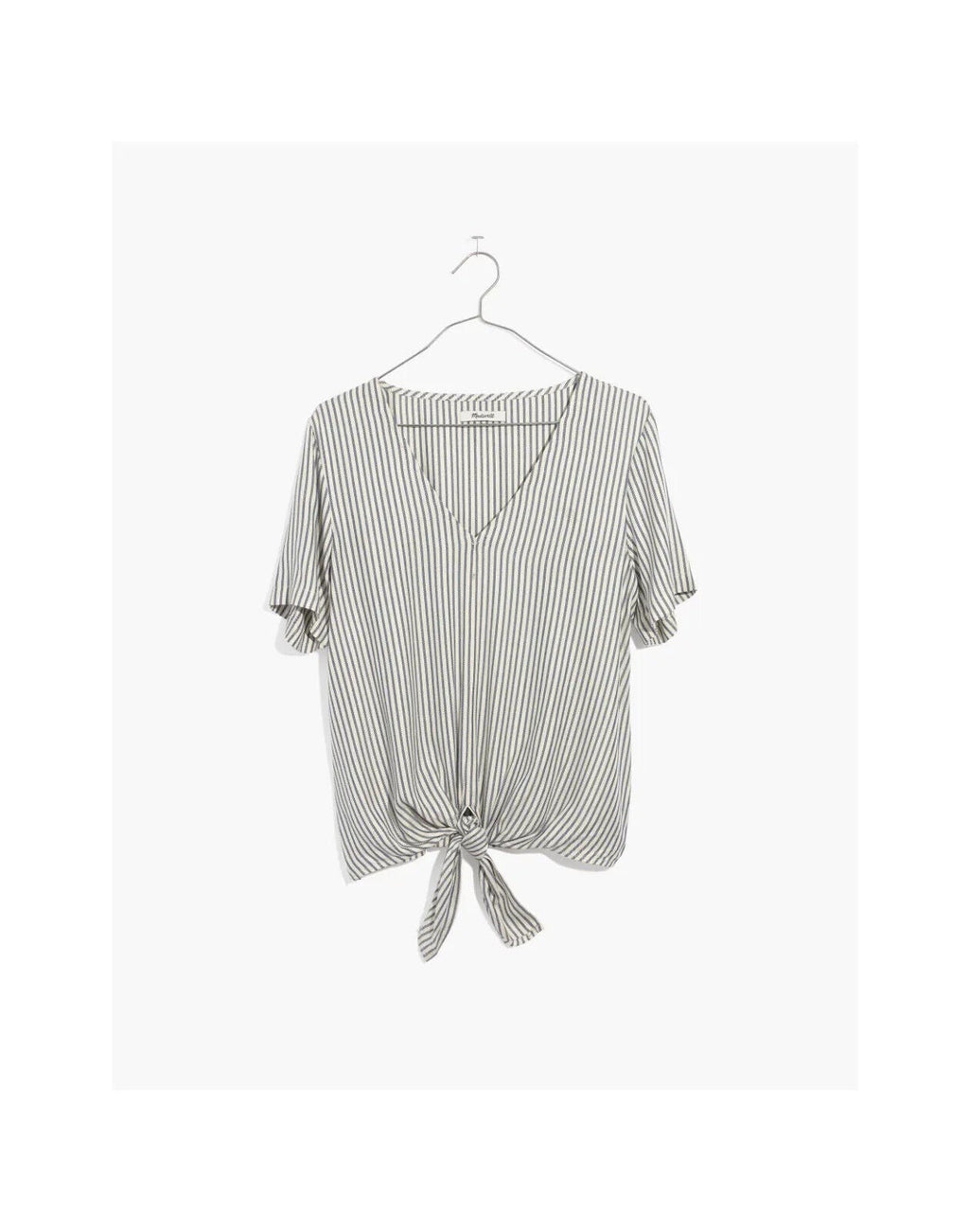 MADEWELL Novel Tie-Front Top in Stripe Top