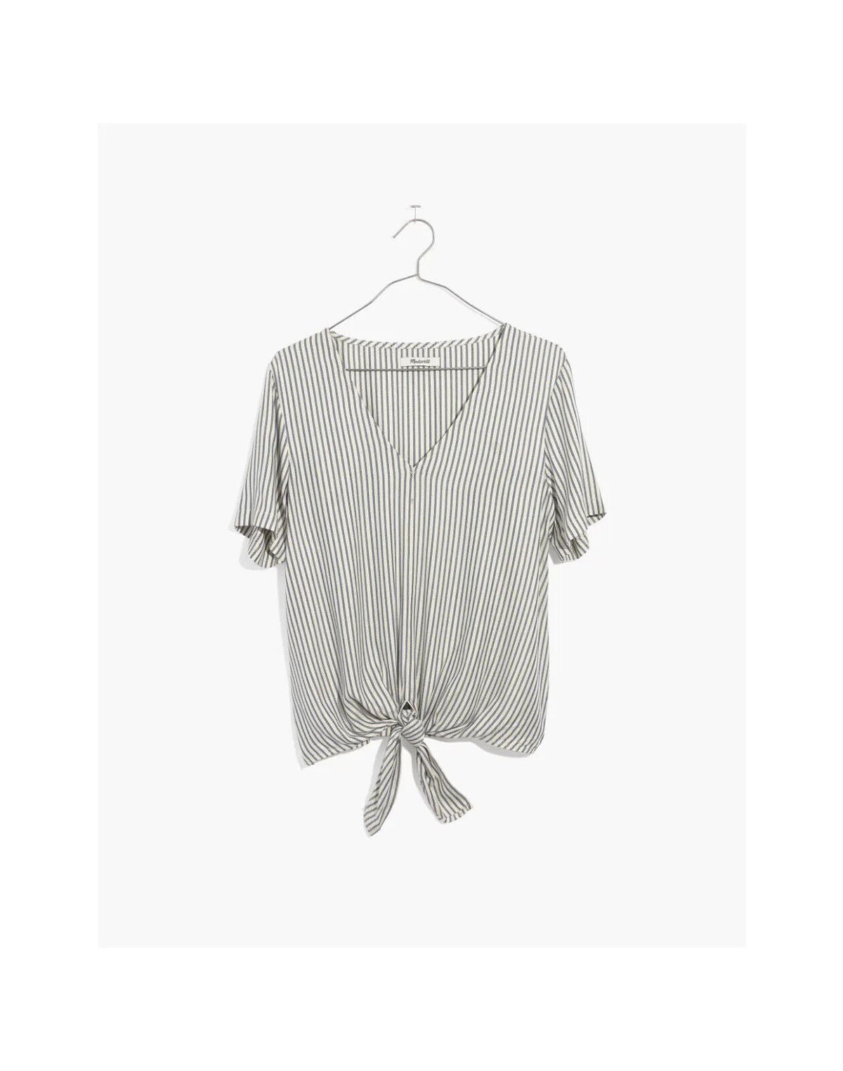 MADEWELL Novel Tie-Front Top in Stripe Top