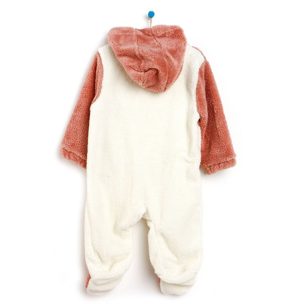 Midimod Fox Detail Soft Fleece Baby Pramsuit with Feet (3 Months to 12 Months)