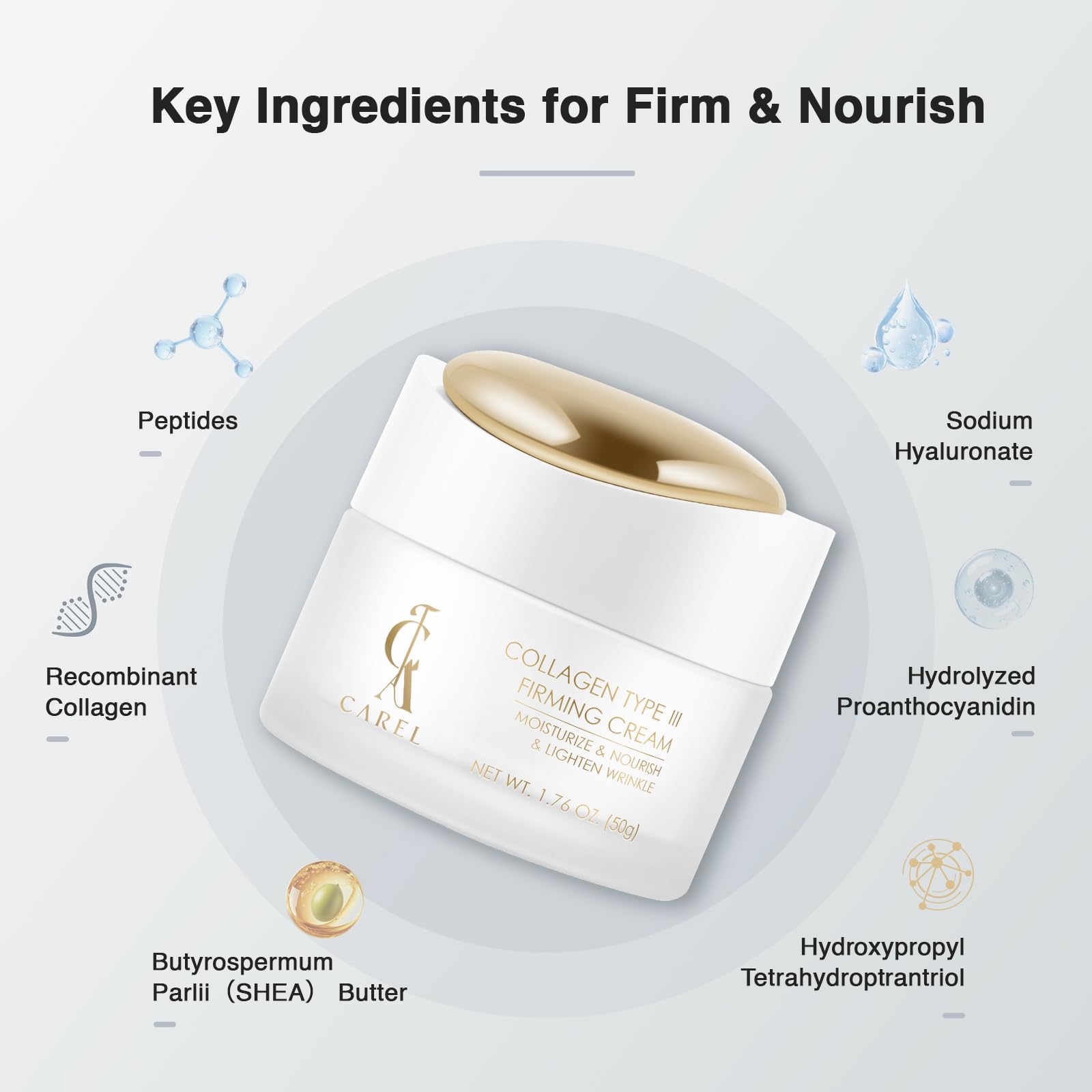 CA CAREL Peptides Collagen Firming Cream – Advanced Peptide Complex & Ceramides
