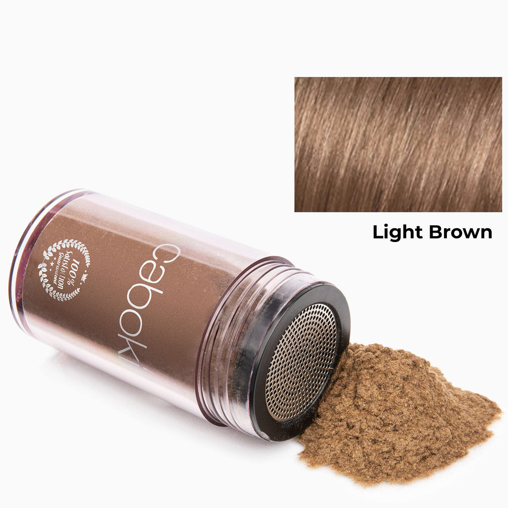 Caboki Hair Loss Concealer – Instantly Look 10x Fuller, Cover Bald Spots (30G, 90-Day Supply) Light Brown