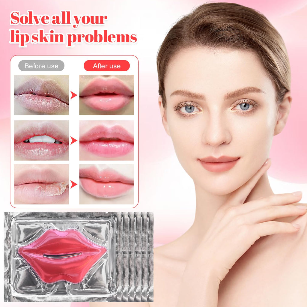 CACASO Crystal Lip Masks Rose Pink – 100 Lip Mask Sheets (50/Pack, Pack of 2) Hydrating
