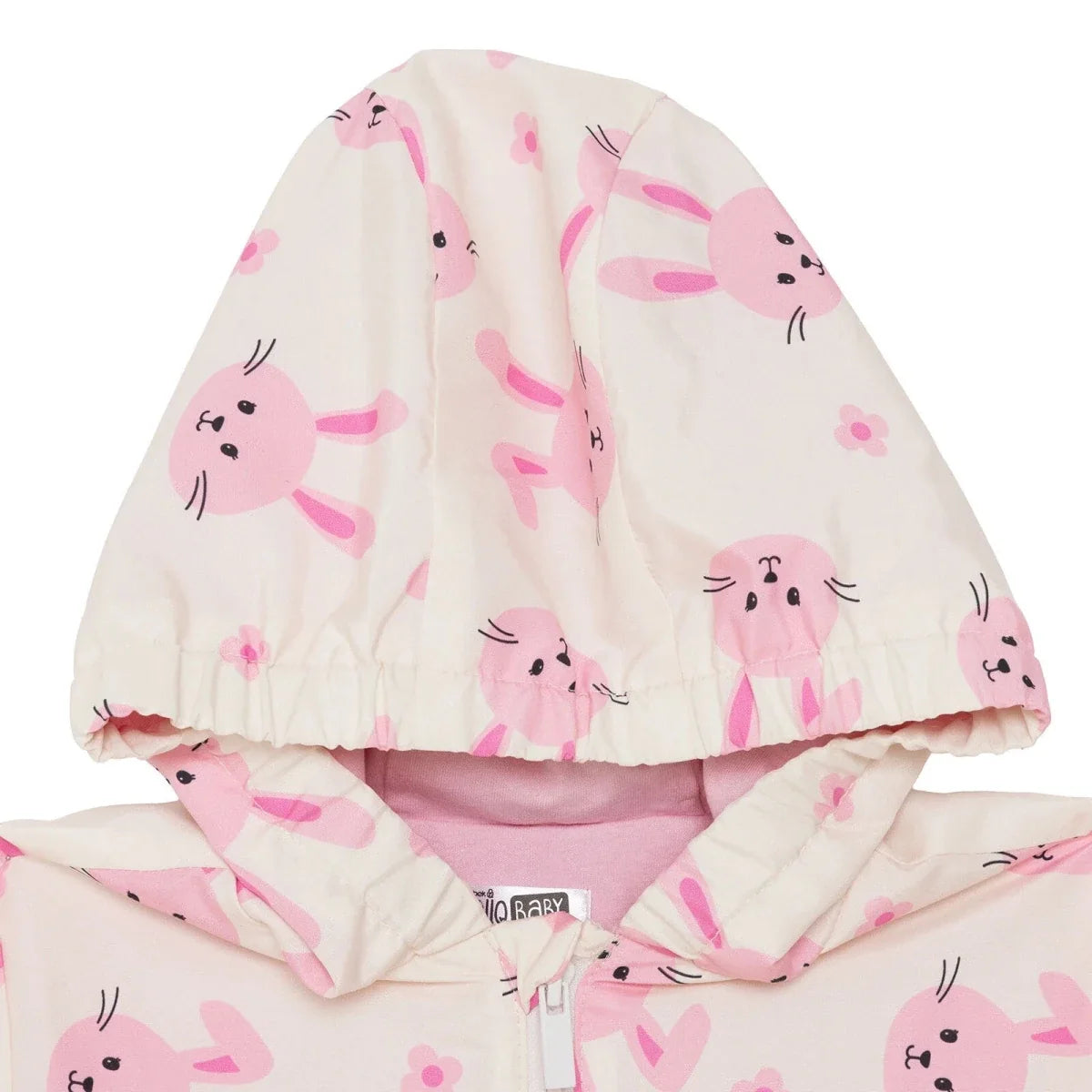 HelloBaby Hooded Printed Microfibre Baby Raincoat (9-12 Months to 4-5 Years) - Ecru Printed