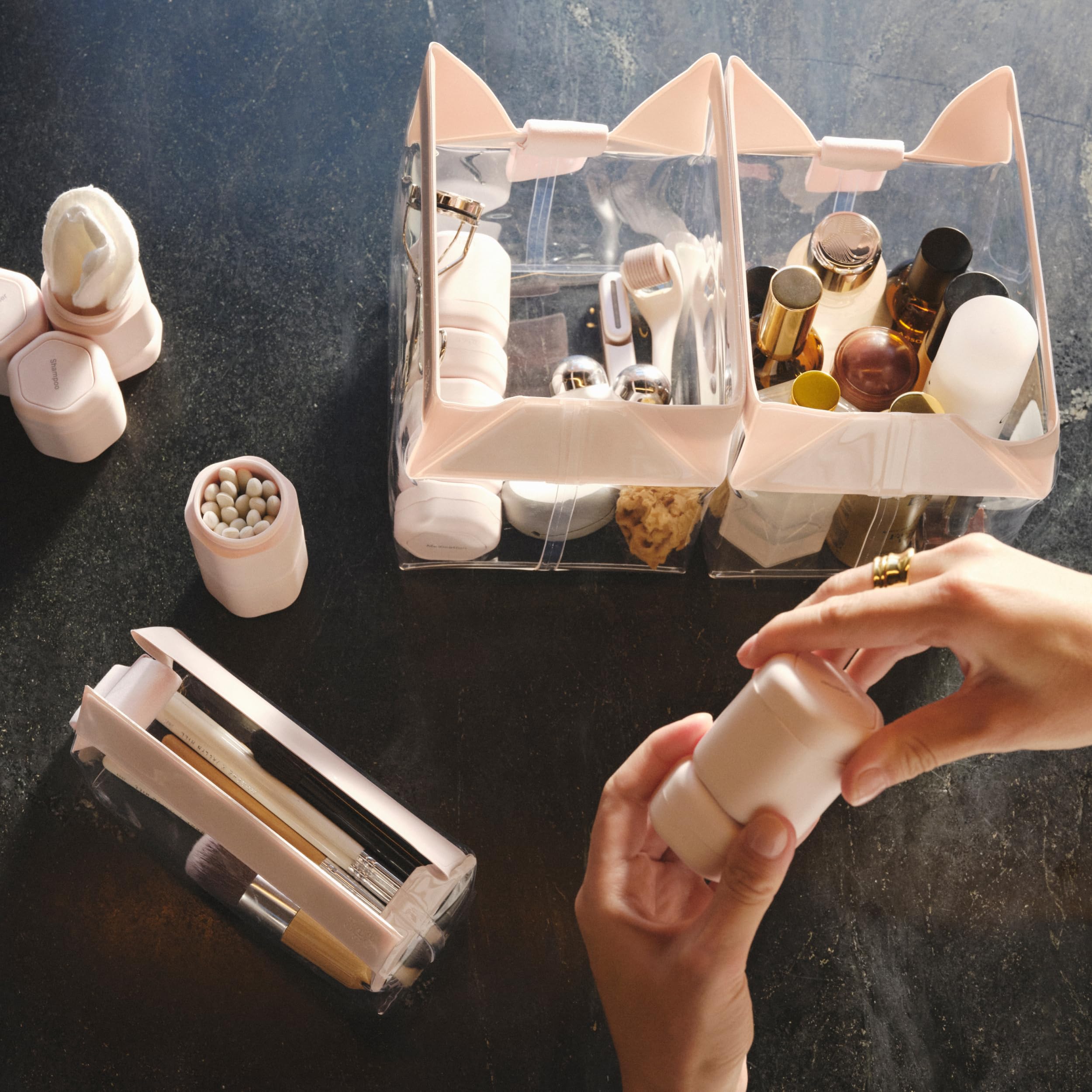 Cadence Travel Containers - Daily Routine Capsule Set with Magnetic Lids (Pacific)