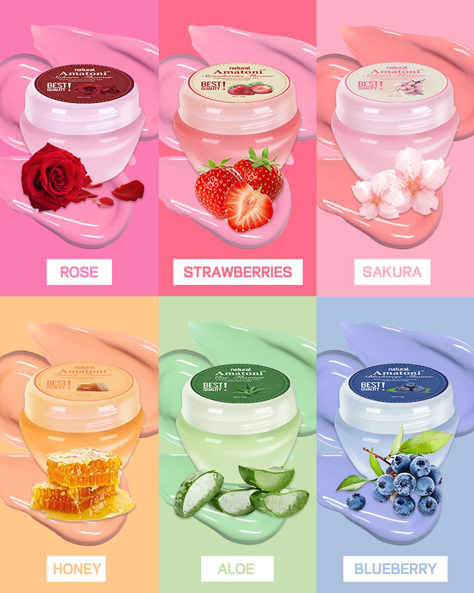 Caedelfly Lip Sleeping Mask Set – 6 Pcs Hydrating Overnight Lip Treatments