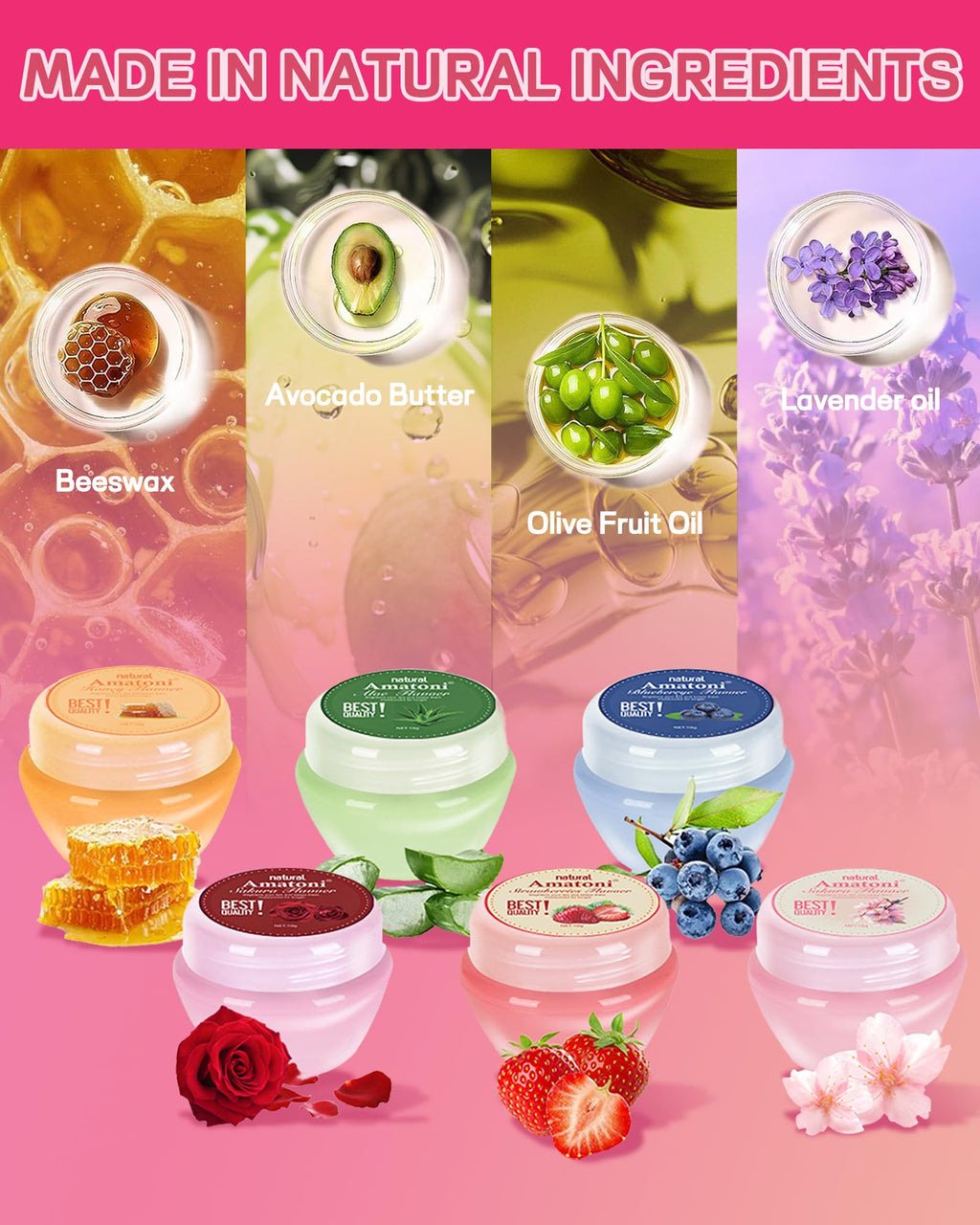 Caedelfly Lip Sleeping Mask Set – 6 Pcs Hydrating Overnight Lip Treatments