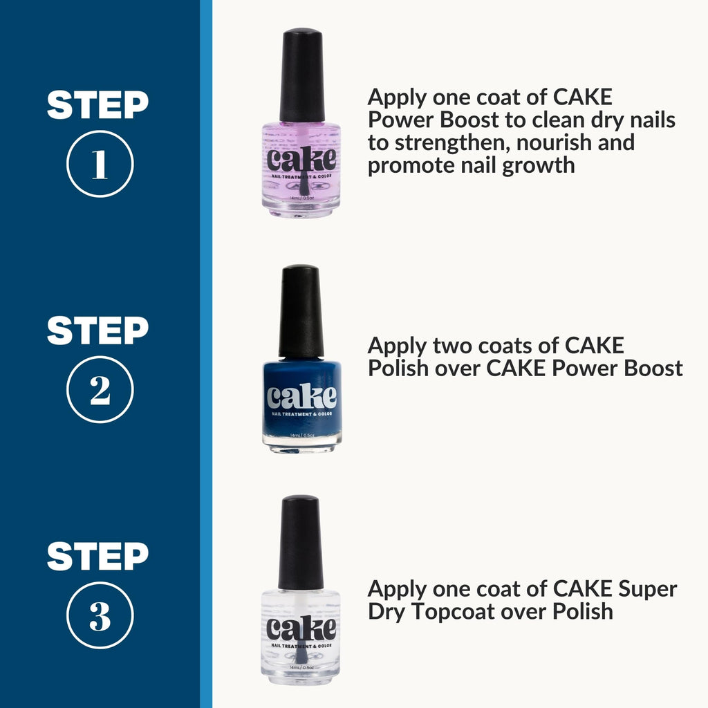 CAKE Nail Anchor Down – Vegan Navy Nail Polish, Cuticle Oil & Nail Strengthener