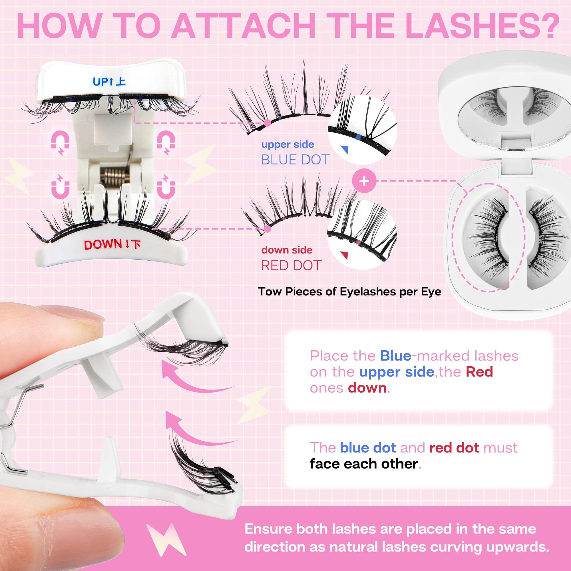 CALAILIS Magnetic Eyelashes with Applicator – Glue-Free, All-Day Comfort