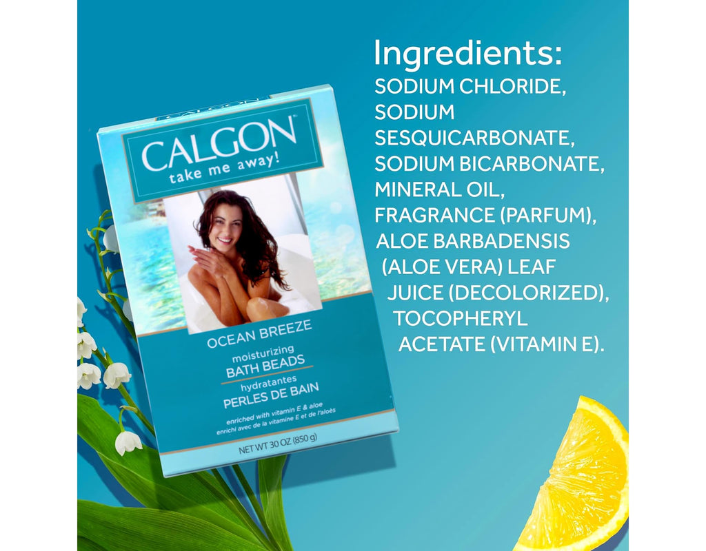 Calgon Ultra Moisturizing Bath Beads Ocean Breeze – Pack of 3 (30 oz)