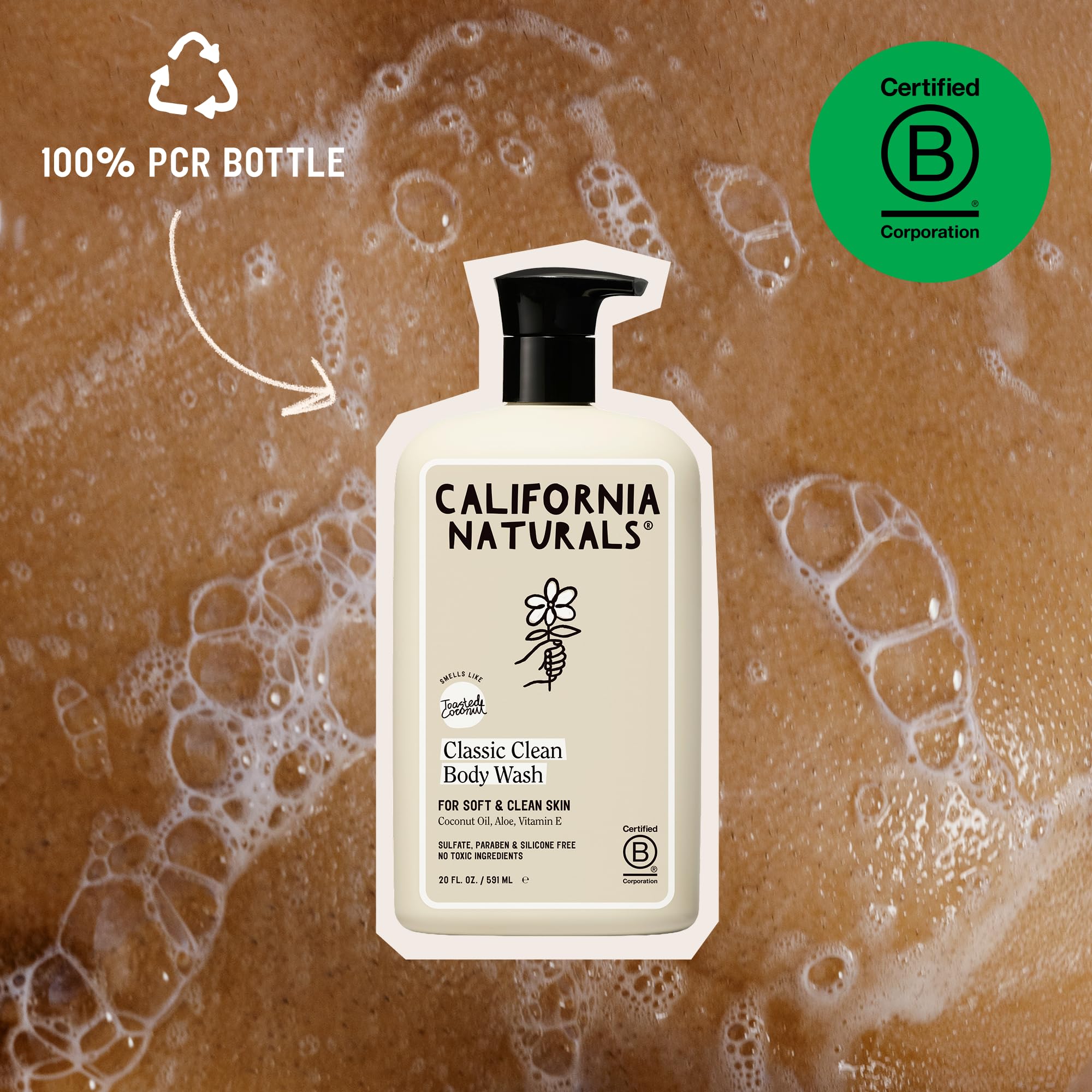 California Naturals Classic Clean Body Wash 2-Pack – Daily Clean, Vegan & Cruelty-Free, 20 oz