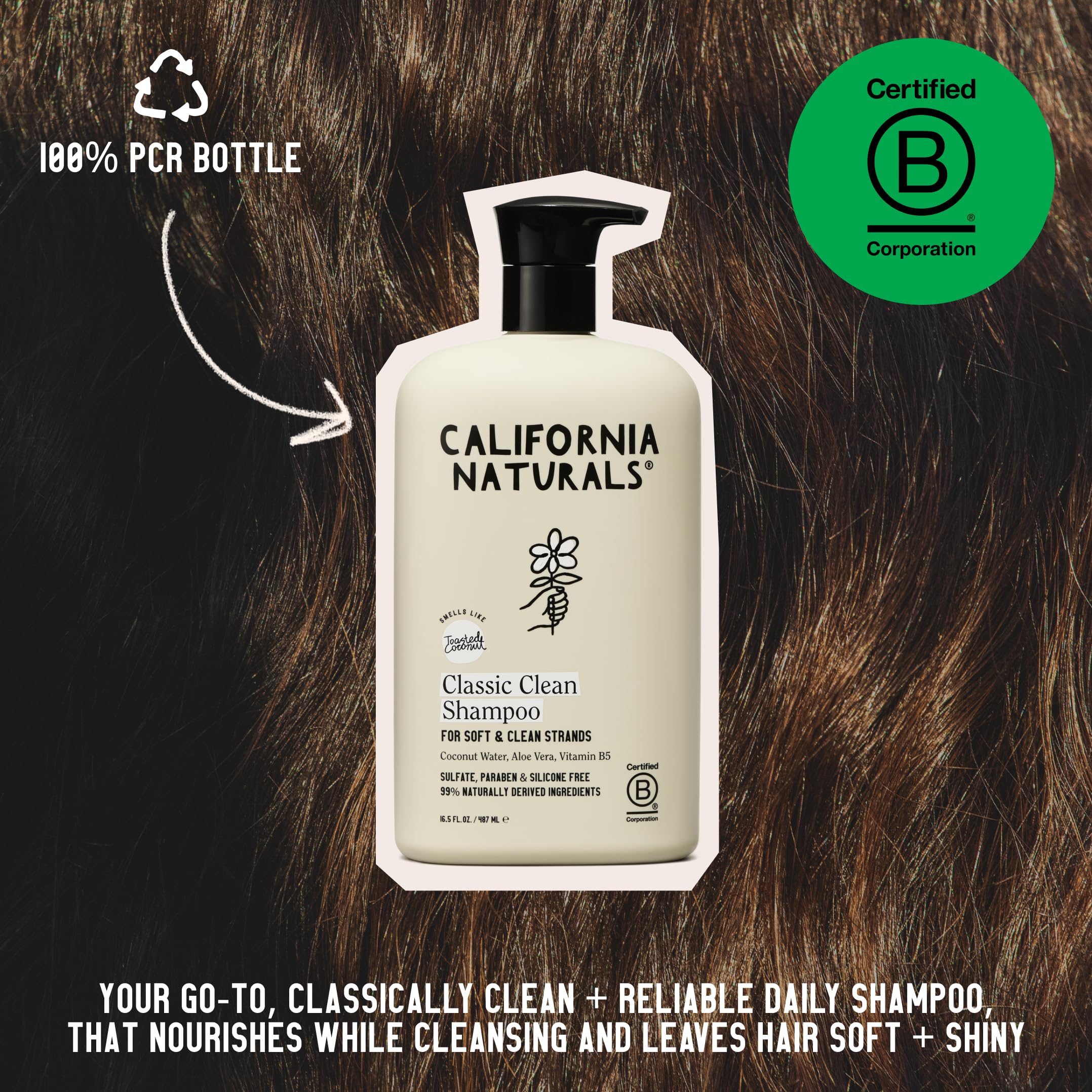 California Naturals Coconut Shampoo — Sulfate Free Gentle Cleanse for All Hair Types